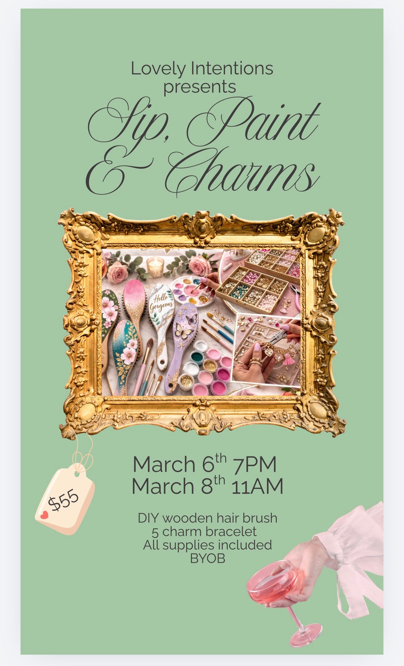 🥂Sip, Paint & Charms 🎨✨